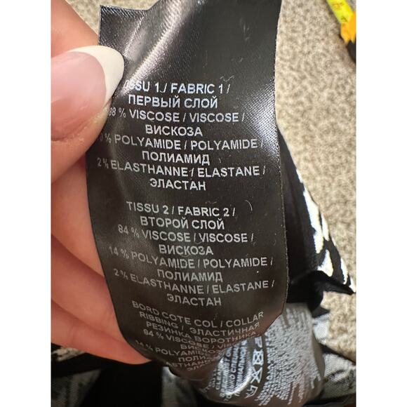 BALMAIN Women's Sleeveless Houndstooth Halterneck Mini Dress Size 46/ US 14 - Picture 14 of 15